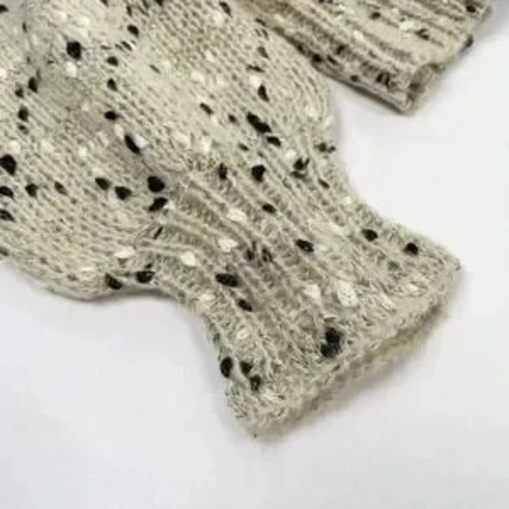 Multicolor Casual Women's Marled Knit Drop Shoulder Sweater - Picture 5 of 6